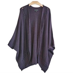 Lane Bryant Purple Cocoon Batwing Open Front Knit Cardigan Sz 26/28